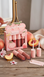 Dragon Ranee Honey Peach Matt Lip Gloss Set – 4 Velvet Matte Shades for Nude & Peach Lips