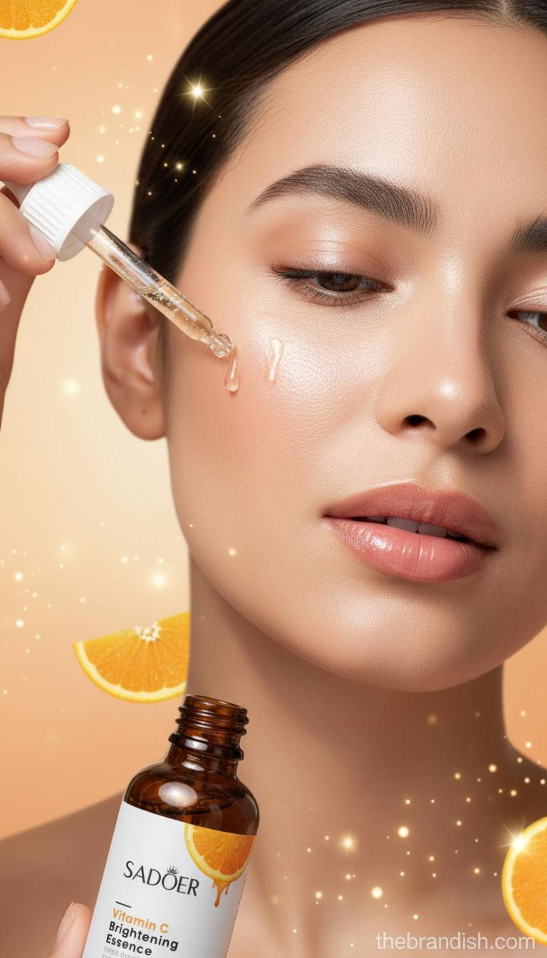 SADOER Vitamin C Brightening Essence – Dewy, Radiant & Hydrated Skin | 30ml Serum