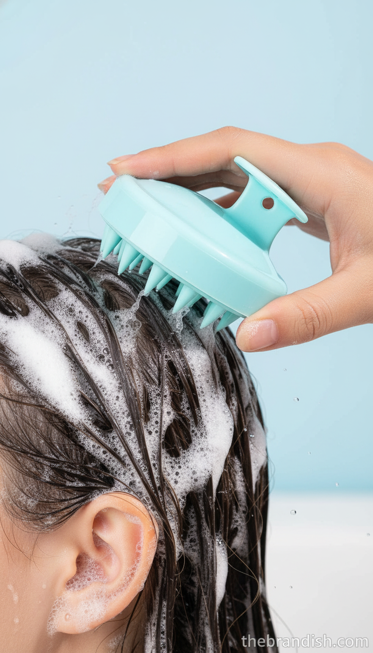 Silicone Scalp Shampoo Brush – Massage, Clean & Relax | Spa Hair Care Tool