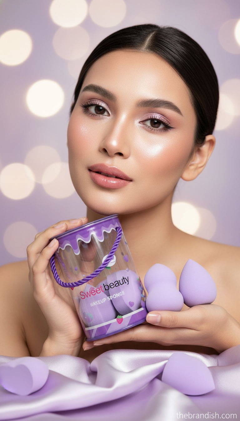 Sweet Beauty 8-Piece Makeup Tool Set – Sponges, Brush & Eyelash Curler | Luxury Beauty Kit