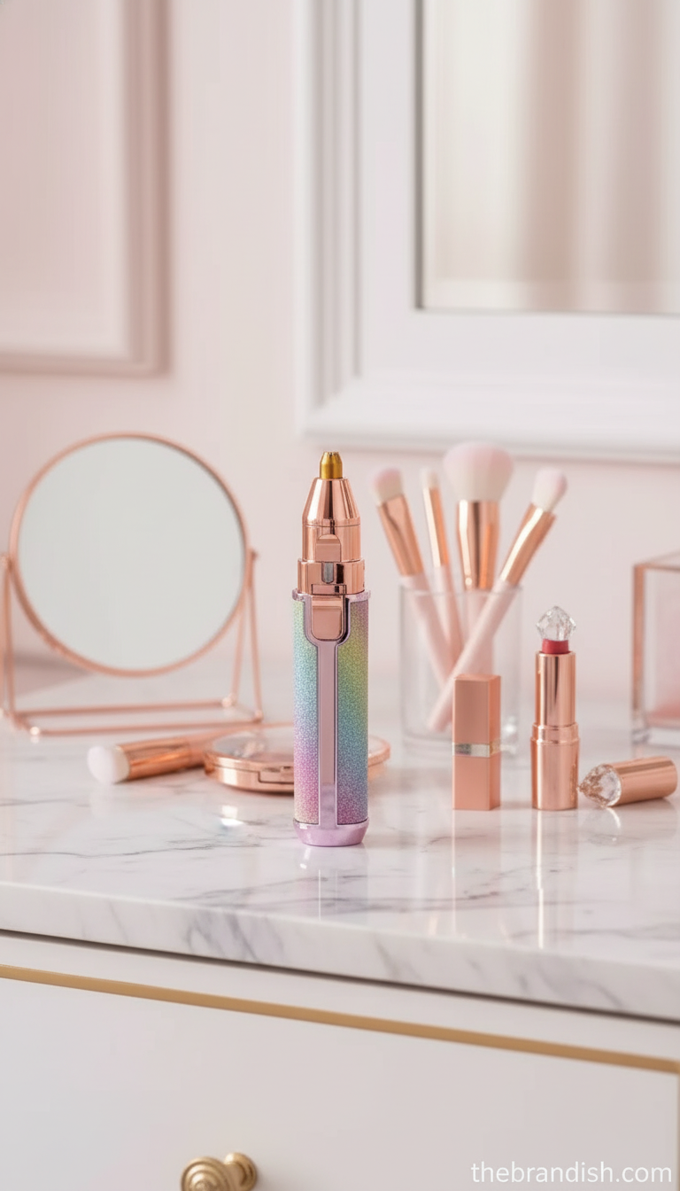 2-in-1 Glitter Trimmer – Eyebrow & Facial Hair Removal | Portable & Stylish