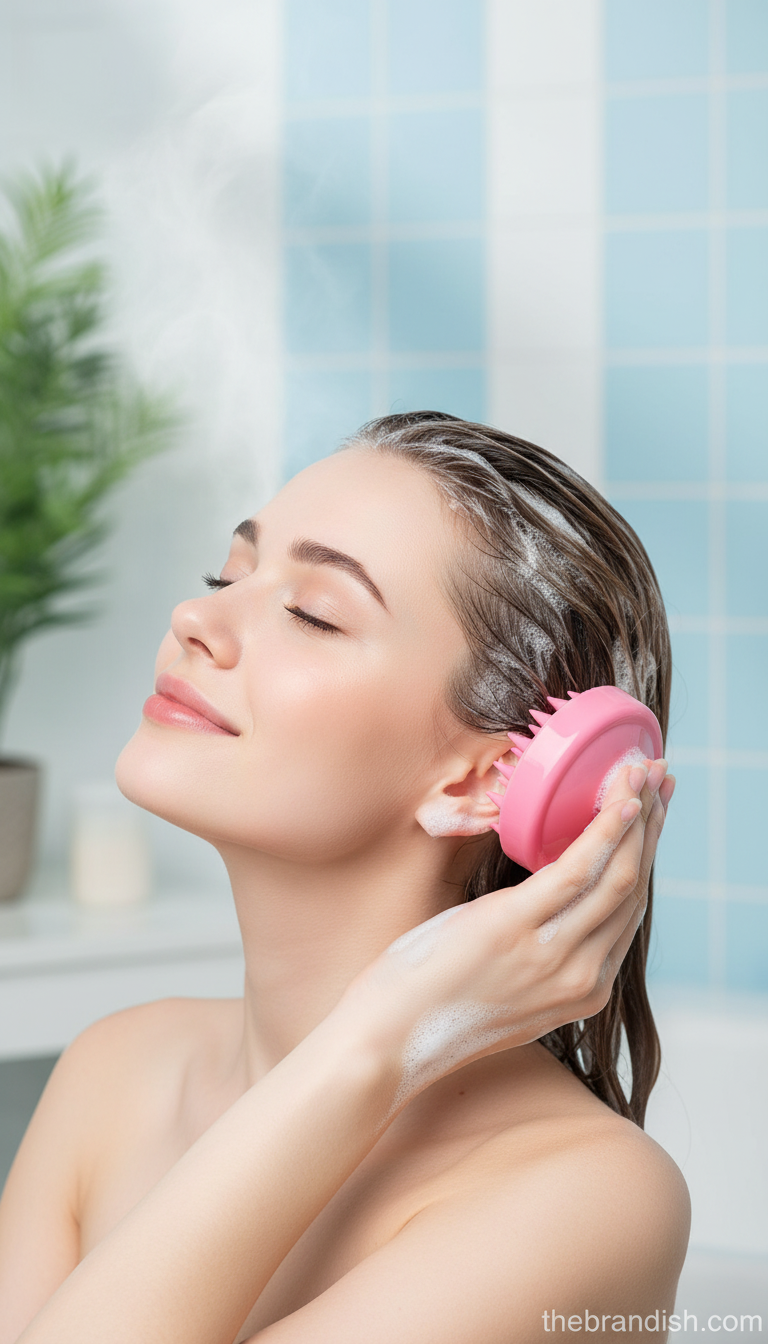 Silicone Scalp Shampoo Brush – Massage, Clean & Relax | Spa Hair Care Tool