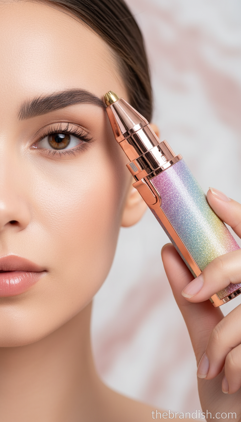 2-in-1 Glitter Trimmer – Eyebrow & Facial Hair Removal | Portable & Stylish