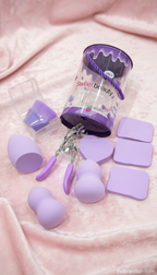 Sweet Beauty 8-Piece Makeup Tool Set – Sponges, Brush & Eyelash Curler | Luxury Beauty Kit