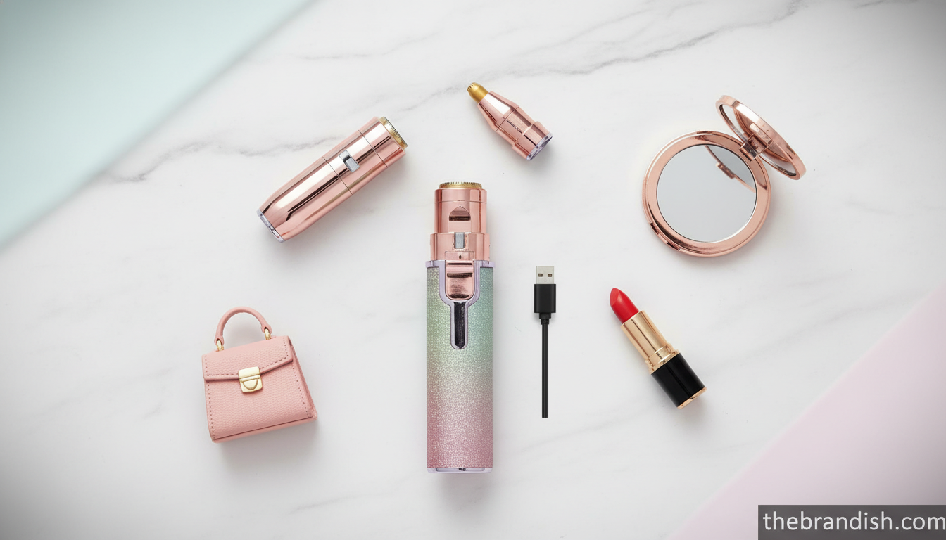 2-in-1 Glitter Trimmer – Eyebrow & Facial Hair Removal | Portable & Stylish